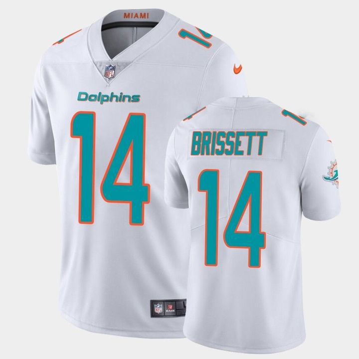 Men Miami Dolphins #14 Jacoby Brissett Nike White Vapor Limited NFL Jersey->customized nfl jersey->Custom Jersey